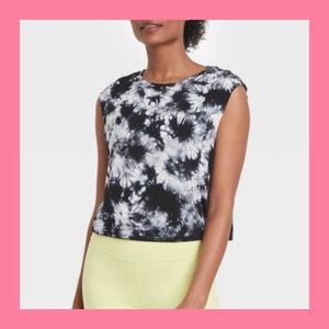JOY LAB Black Onyx Tie Die Cropped Top NWT M L XL